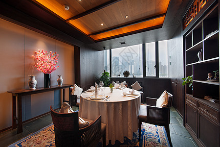 酒店装修效果图上海景观餐厅背景