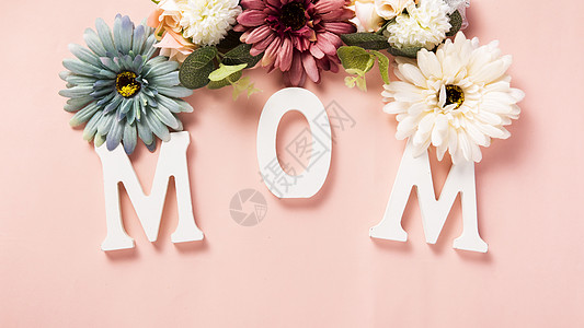 粉色妈妈MOM字母背景