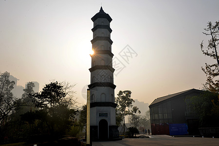 成都天府塔成都天府新区打造的铁像寺水街背景