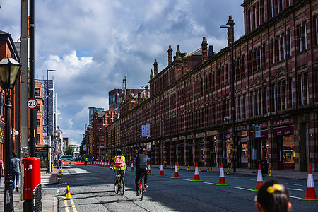 英国曼彻斯特街景背景