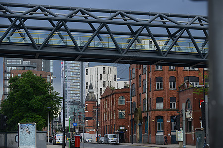 英国曼彻斯特街景背景