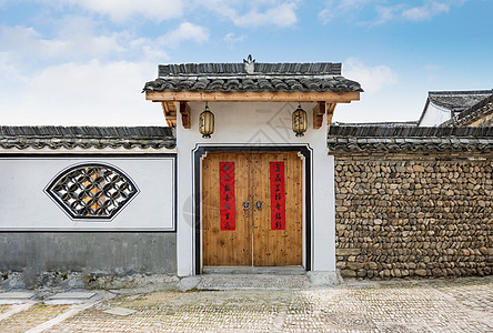 江南小镇农村中式民居素材背景