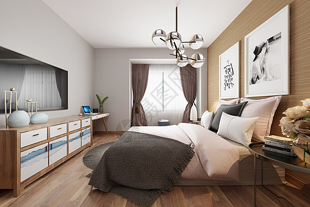 现代卧室空间场景图片