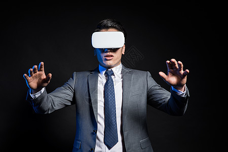 创意商务男性形象照VR眼镜背景图片