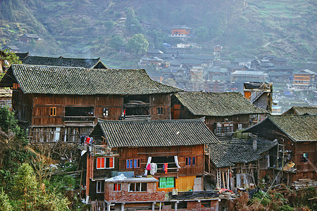 贵州黔东南地区农村房屋背景图片