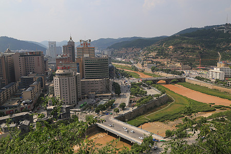 延安城市风景背景图片