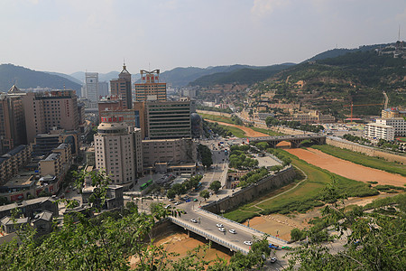 延安城市风景背景图片
