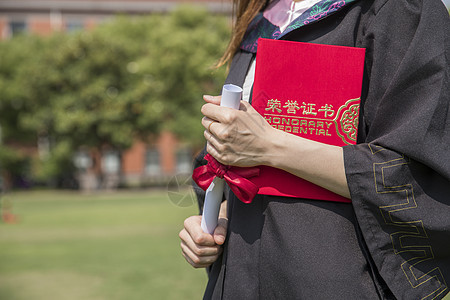 女学生大学毕业了硕士高清图片素材