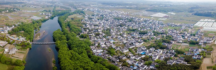 航拍安徽乡村田野图片