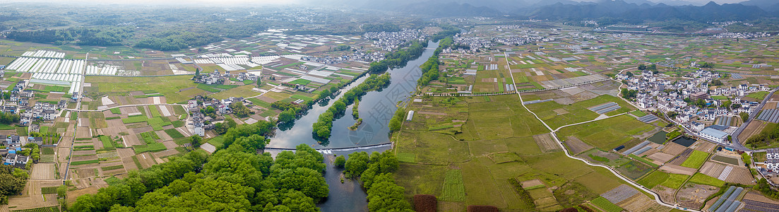 航拍安徽乡村田野图片