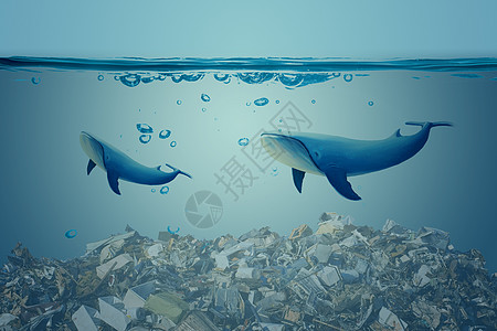 鱼污染垃圾填埋设计图片