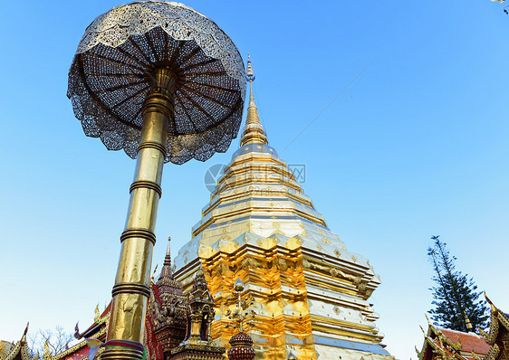 泰国清迈双龙寺佛塔图片