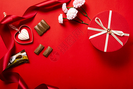 巧克力爱心520情人节背景