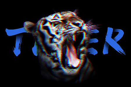 动物张嘴怒吼老虎设计图片