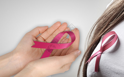预防乳腺癌粉红场景高清图片