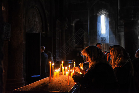 亚美尼亚修道院祈祷背景图片