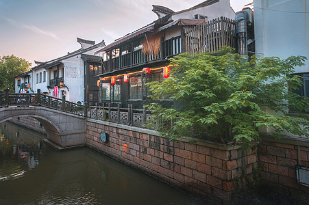 无锡建筑小桥流水锦绣江南背景