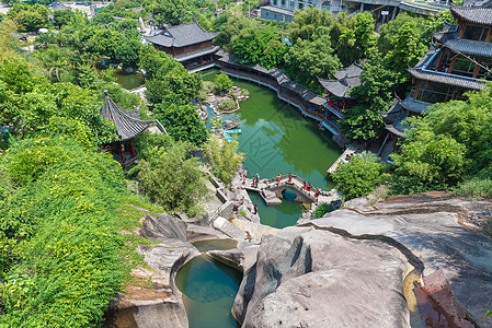 水景园林浙江温州五美景园背景