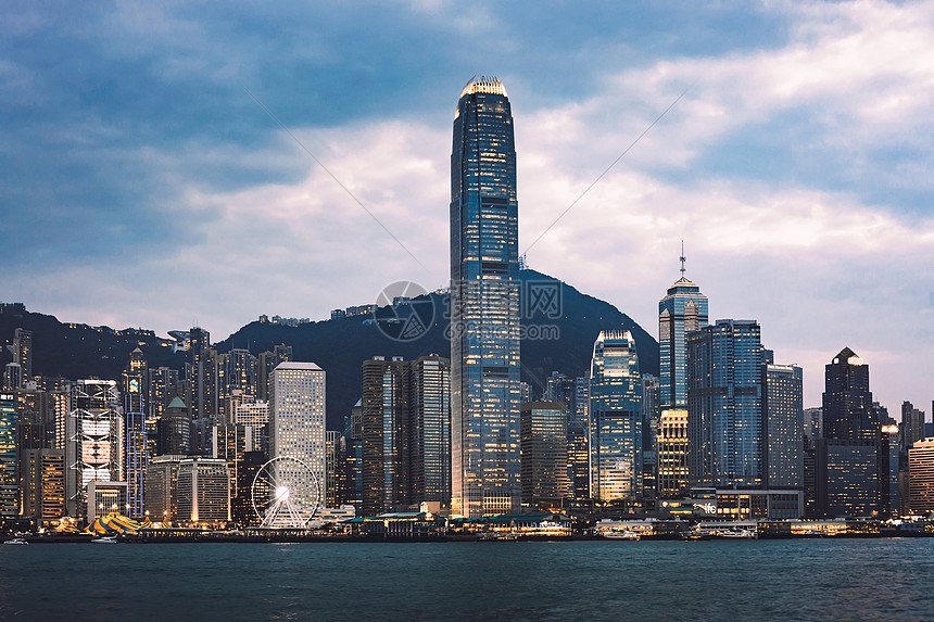 香港维多利亚港夜景高清图片下载 正版图片 摄图网