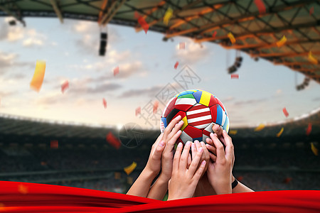 红色足球场世界杯设计图片