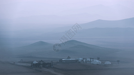 内蒙古坝上日出云海背景图片