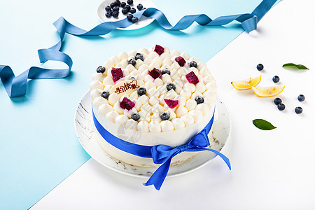 蓝莓蛋糕奶油水果蛋糕背景