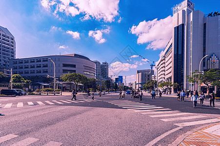 日本冲绳街景海边图片