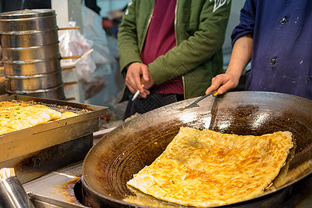 特色早餐武汉户部巷特色早点豆皮背景