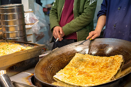 武汉户部巷特色早点豆皮背景图片