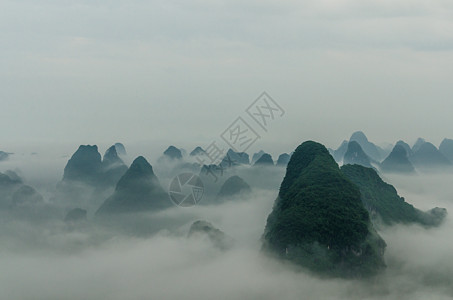 阳朔兴坪云海图片