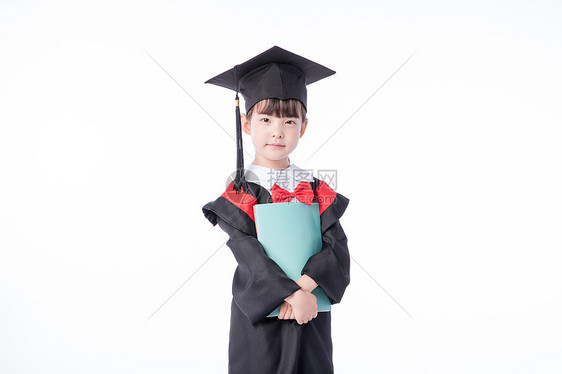 儿童教育小女孩毕业服书本学习图片