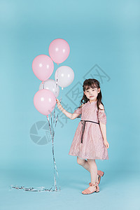 儿童节小女孩气球人像背景图片