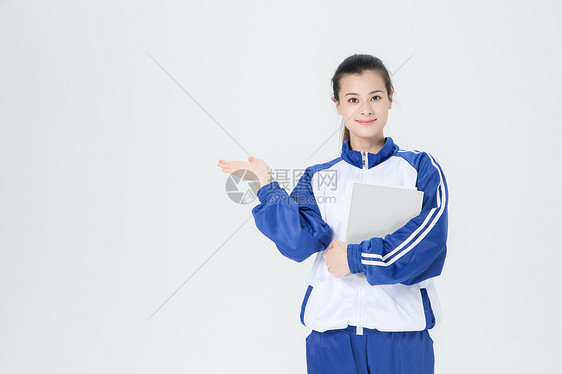 校服女性学生书本学习图片