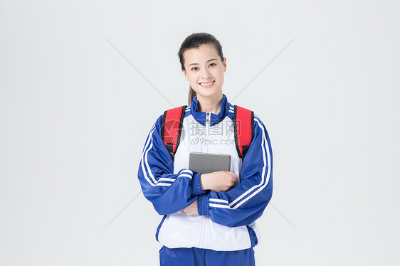 女性学生校服书包形象图片