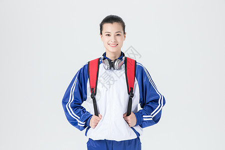 女性学生校服书包形象图片