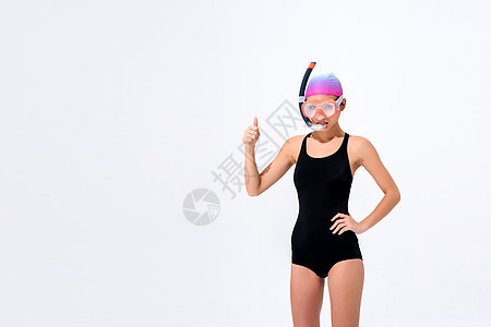 女子潜水服装展示背景图片