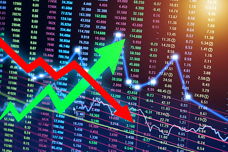 瓷杯把股市数据涨跌设计图片