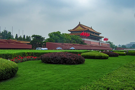 北京天安门广场侧影图片