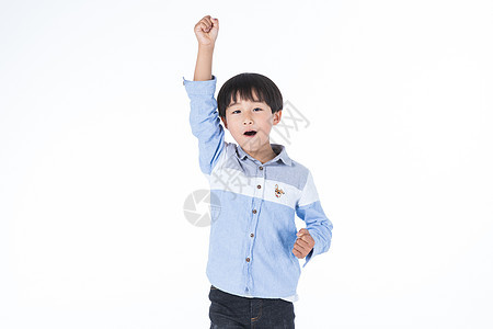 儿童握拳高举背景图片