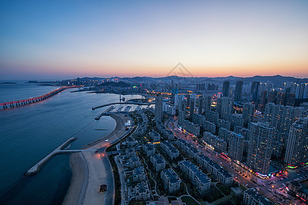 大连星海湾夜景海景高清图片素材