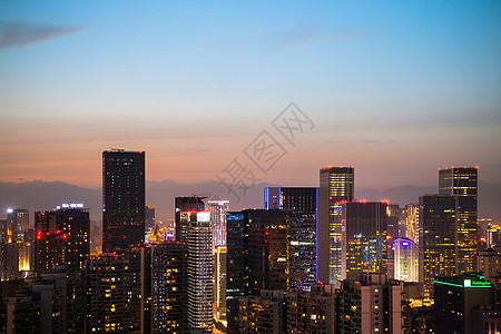 夜景特写成都市市中心夜景背景