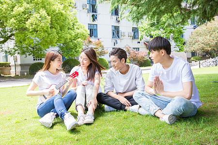 音乐培训学校校园生活学生弹尤克里里背景