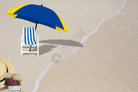 沙滩日光浴夏日海滩设计图片