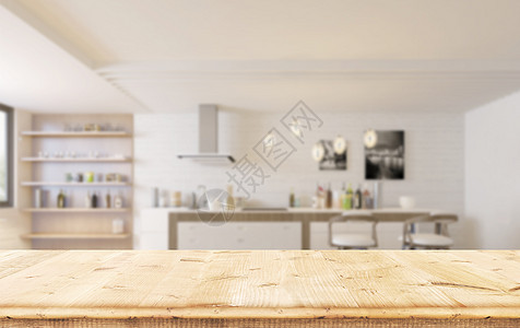 木桌厨房桌面背景海报设计图片