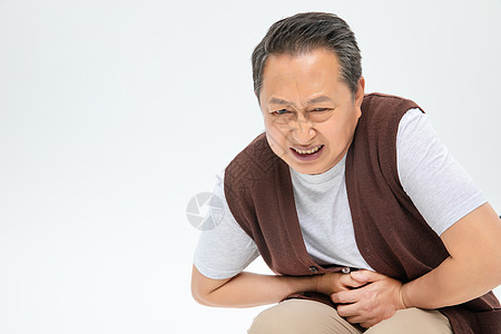 肚子疼的老年人图片素材