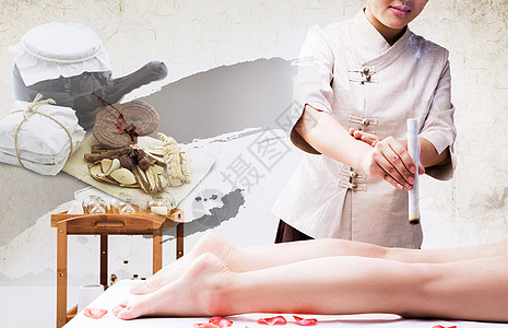 美人背中医养生背景设计图片