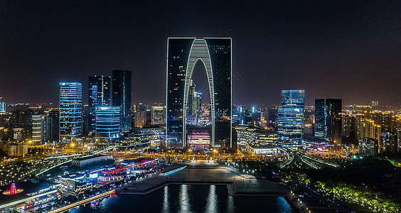 夜景特写苏州都市夜景背景