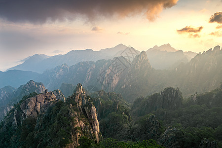 山水石黄山石猴观海背景