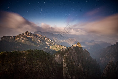 星夜黄山图片