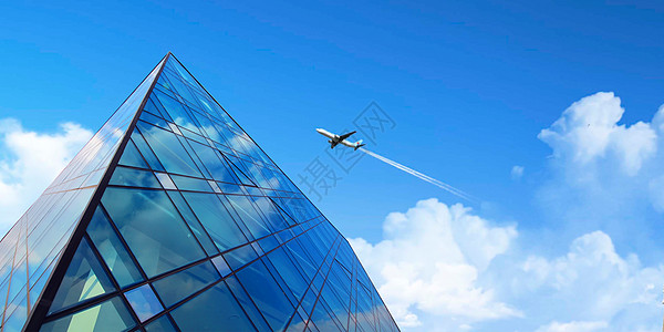 飞机天空企业文化背景设计图片